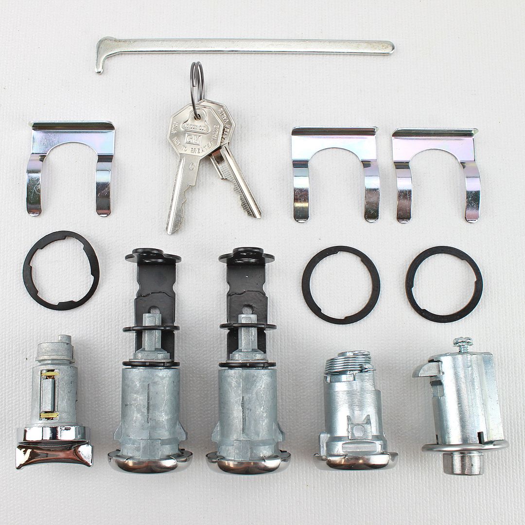 60 1960 Chevy Bel Air Impala Ignition Door Glove Box Trunk Lock Set